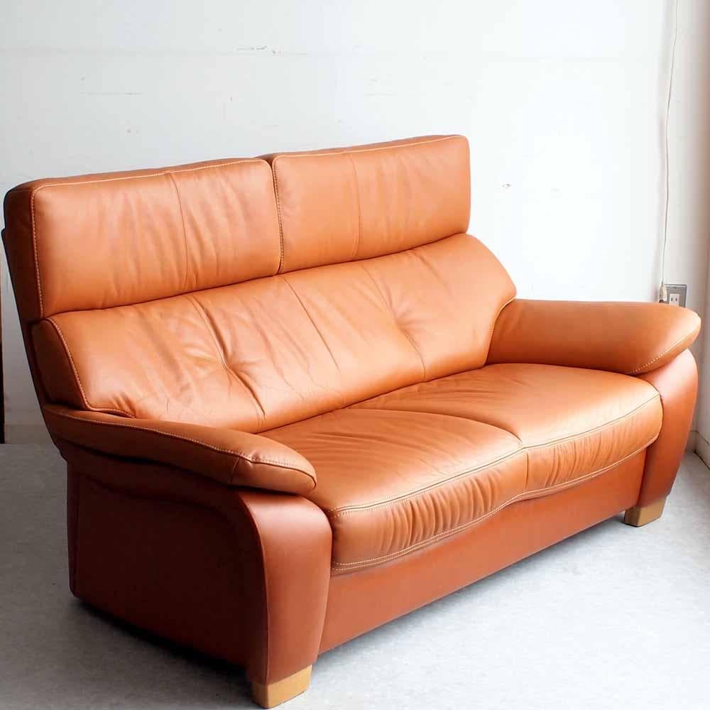 カリモク ZT73モデル 2人掛けソファ レザー ZR24467