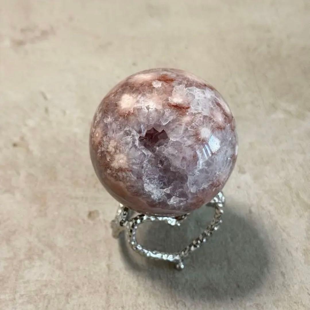 高品質ピンクアメジストスフィア/レース/虹/58.10mm