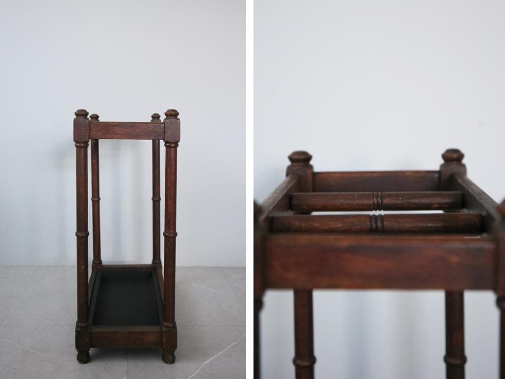 英国アンティーク木製傘立て/アンブレラスタンド/玄関インテリア(92-69)