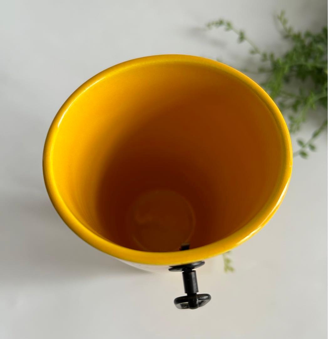 中村翠嵐造 黄交趾 砧 花生　花入 花器 共箱