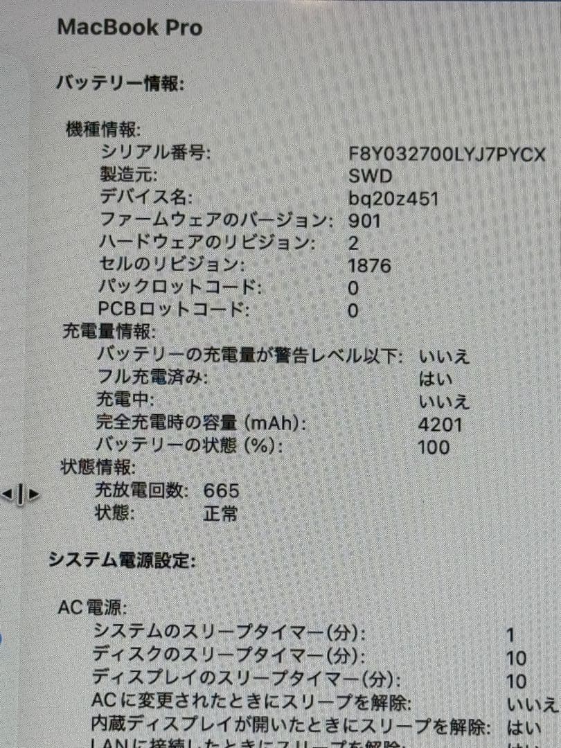 Apple MacBook Pro 13インチ 2020 1TB Corei7