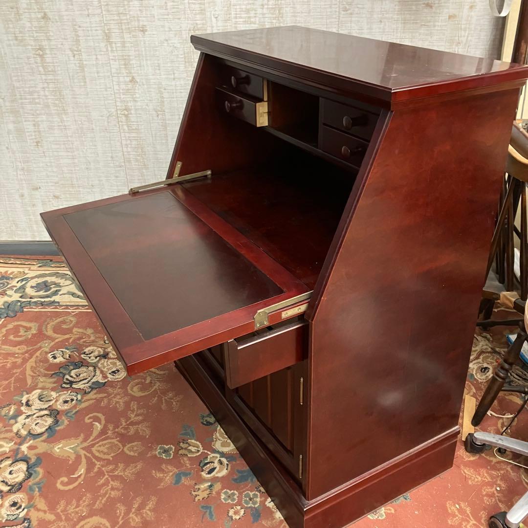 西脇工創 北海道旭川 大雪の工芸家具 英国クラシック 木製ライティングビューロ