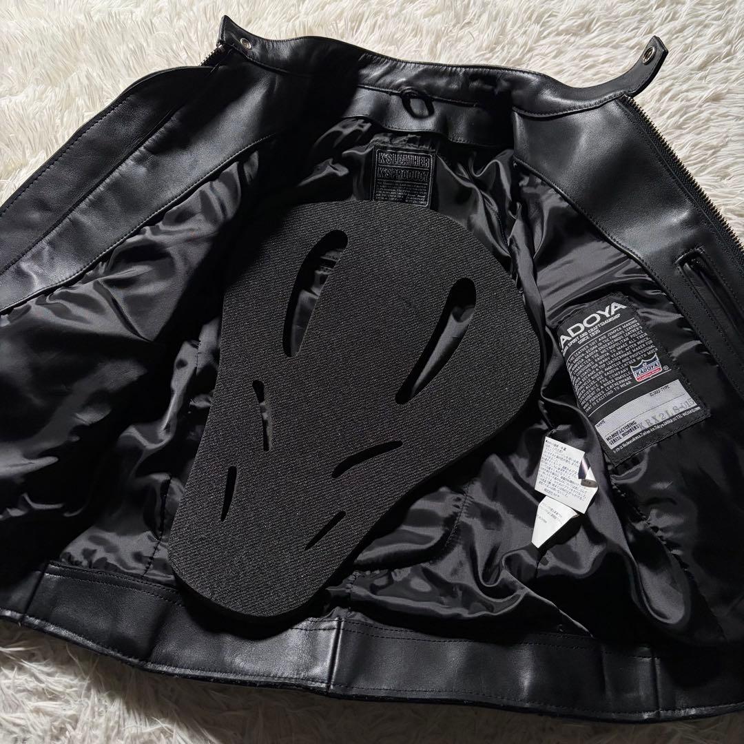 極美品◎KADOYA ライダースジャケット　シングル　ブラック　本革　M