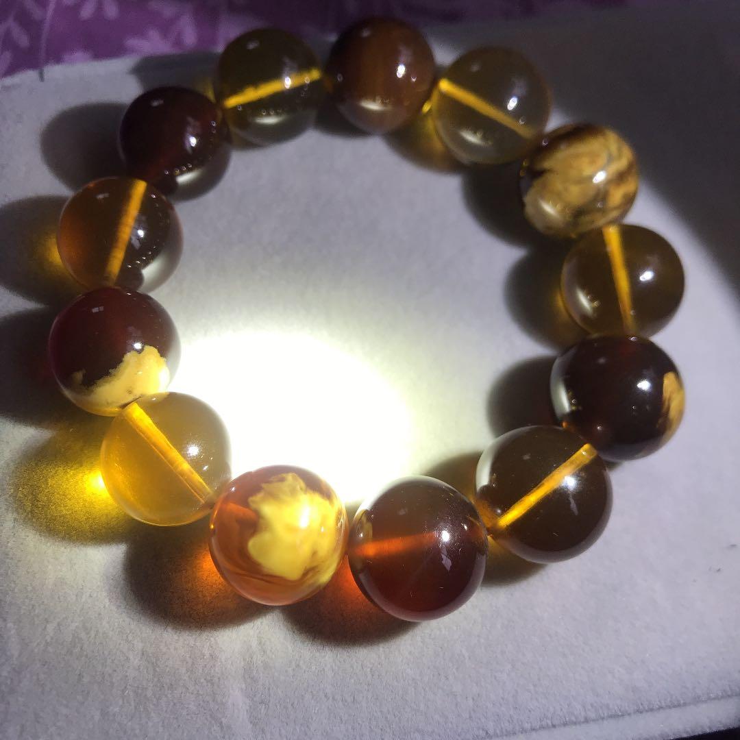 ブレスレット アンバー 琥珀 宝石  天然石 バーマイトお守り 魔よけ ユニーク