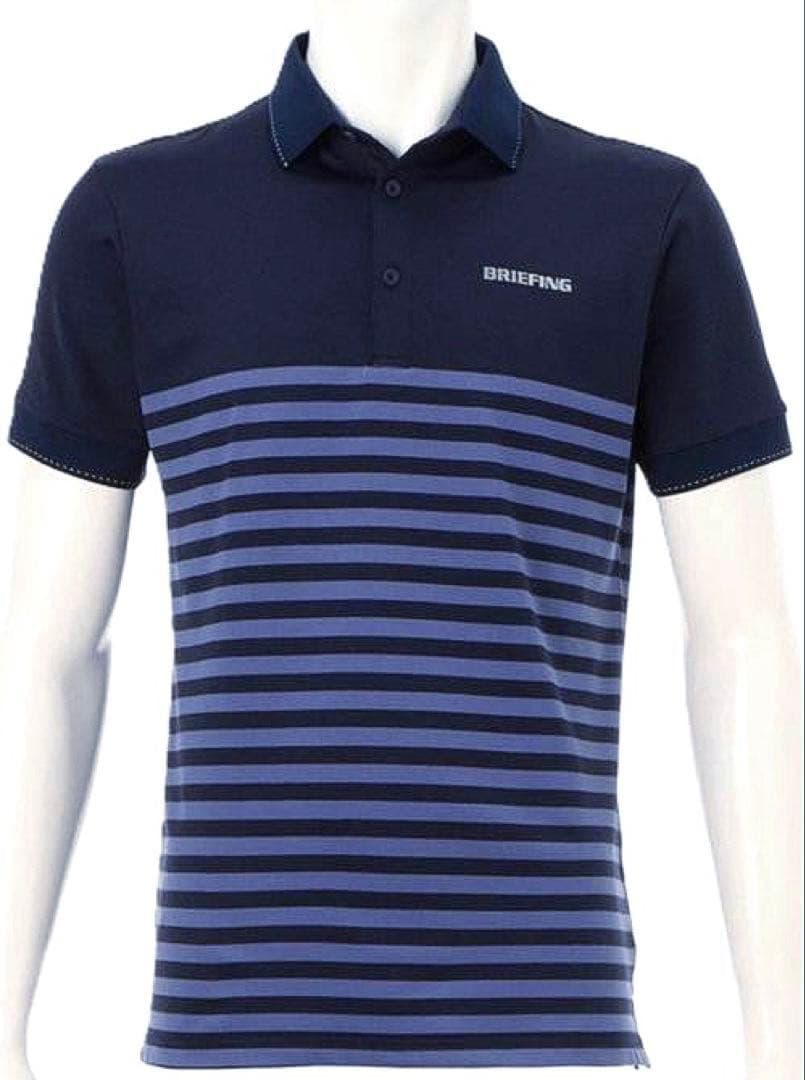 BRIEFING GOLF SHADOW STRIPE POLO（NAV／M）