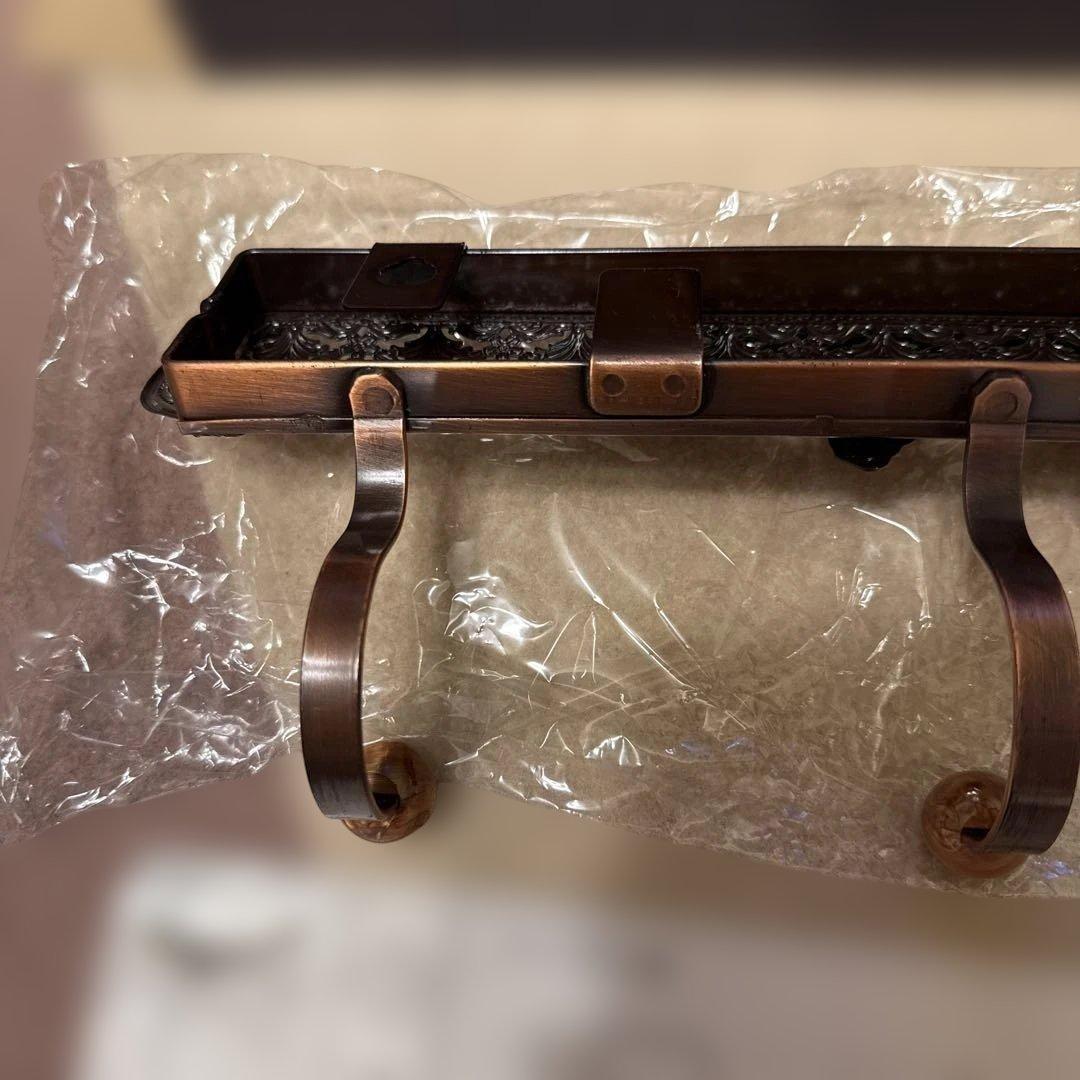 未使用　アンティーク　アイアン　3連　フック　レトロ