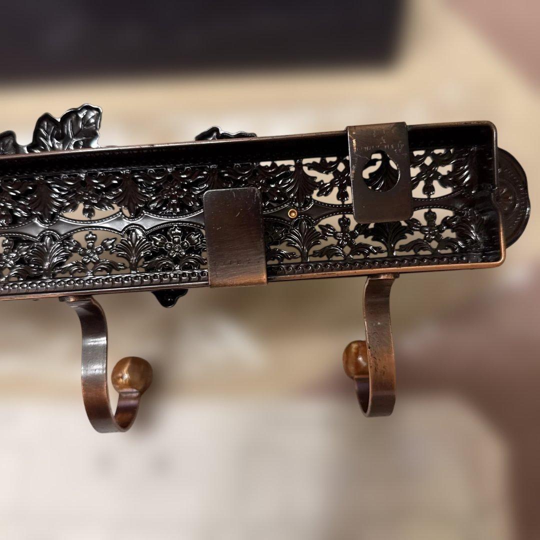 未使用　アンティーク　アイアン　3連　フック　レトロ