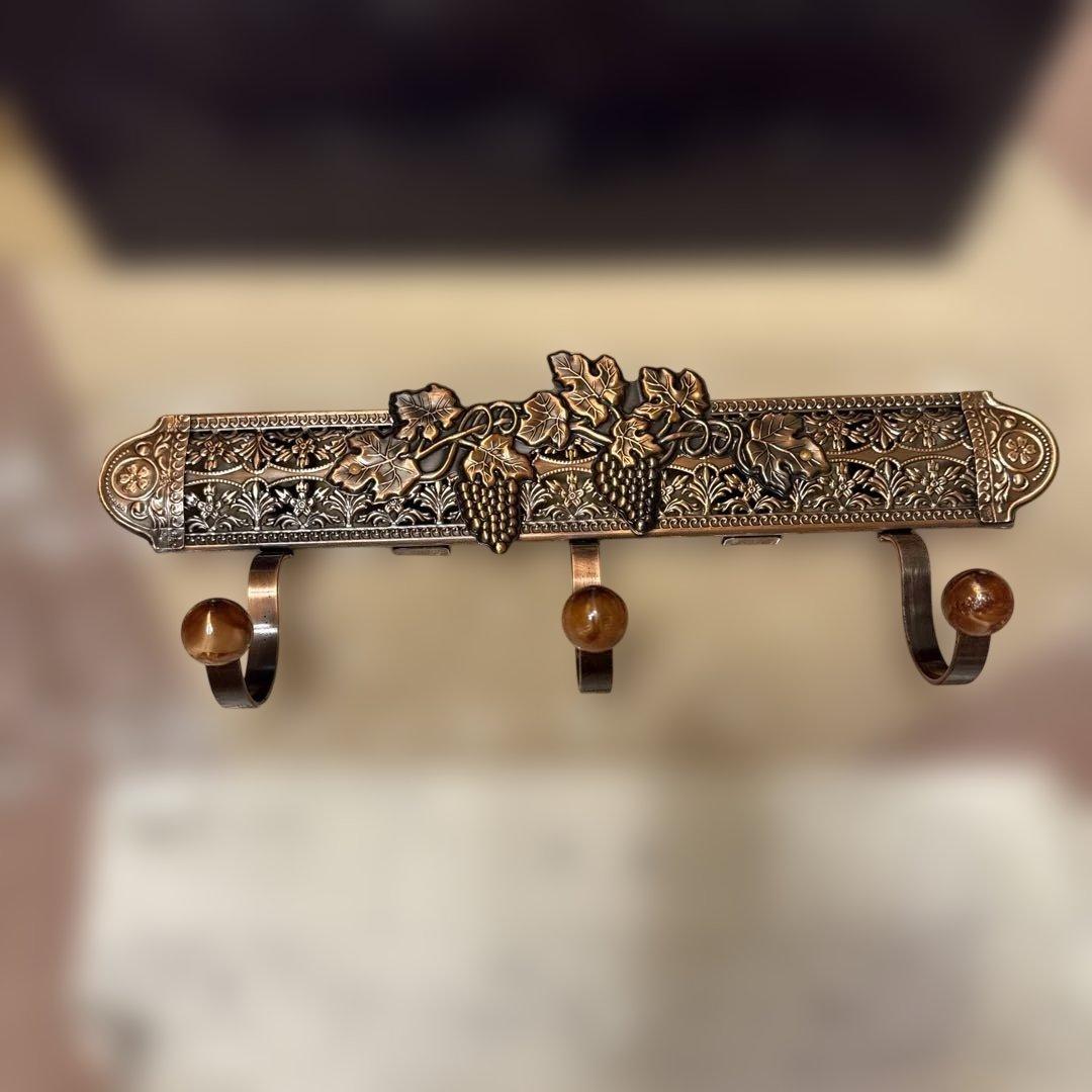 未使用　アンティーク　アイアン　3連　フック　レトロ