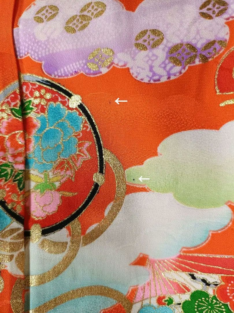 アンティークオレンジの着物単品