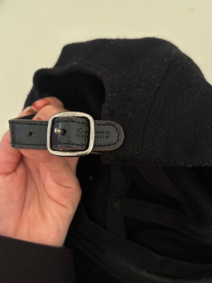 Supreme ブラックキャップ 100%ウール