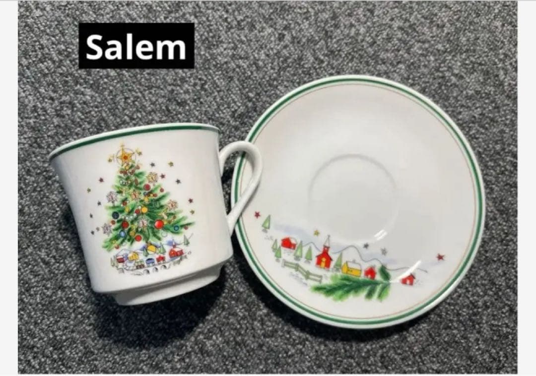 美品Salem セーラム　食器お皿　カップクリスマスプレート　カップ&皿6セット