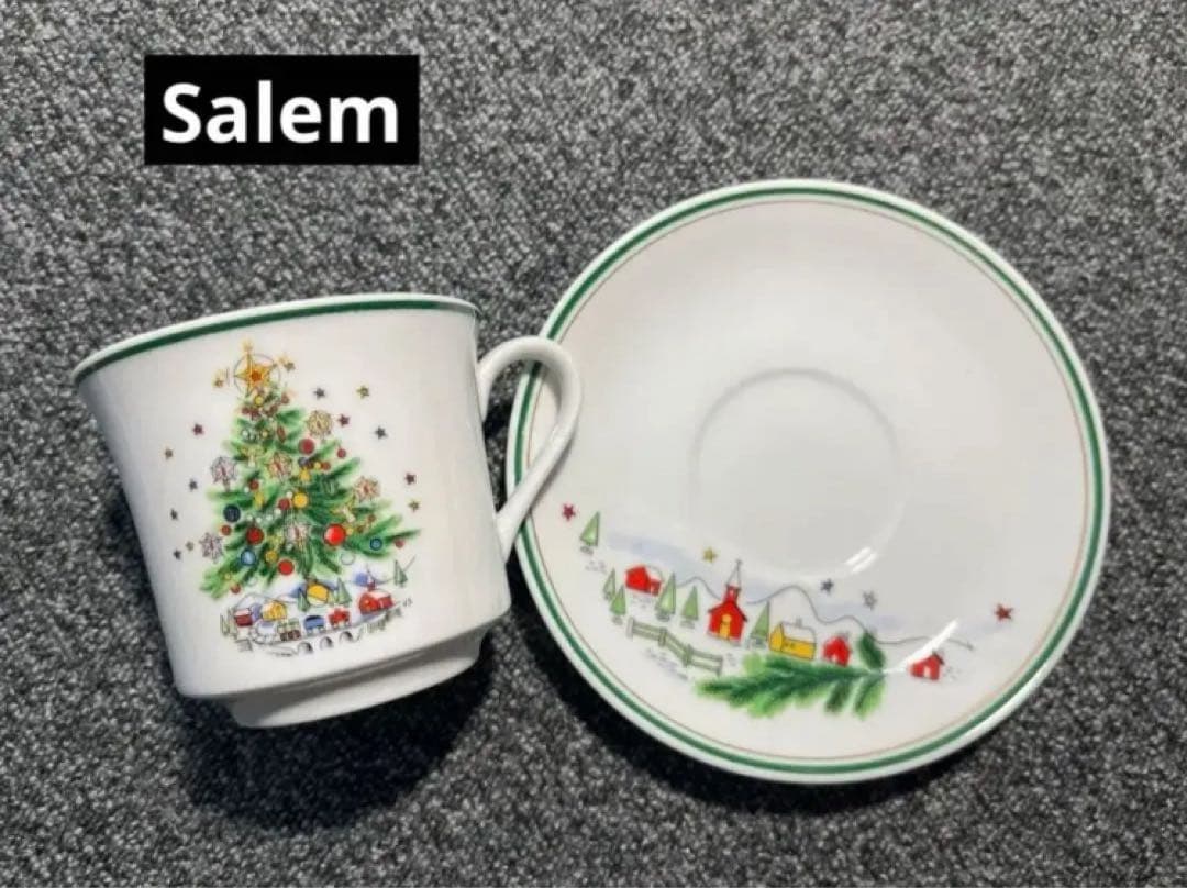 美品Salem セーラム　食器お皿　カップクリスマスプレート　カップ&皿6セット