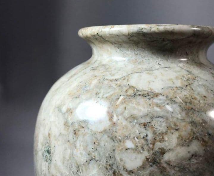 【未使用・希少】化石入りフォッシルストーン 花瓶｜ヴィンテージ天然石 一点物