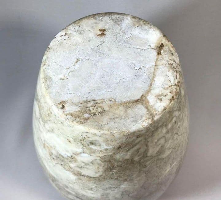 【未使用・希少】化石入りフォッシルストーン 花瓶｜ヴィンテージ天然石 一点物