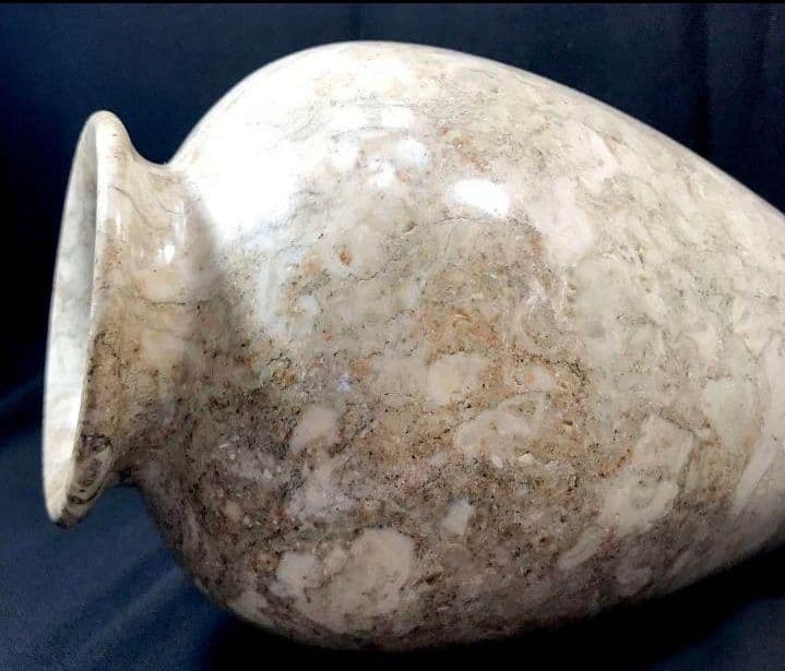 【未使用・希少】化石入りフォッシルストーン 花瓶｜ヴィンテージ天然石 一点物