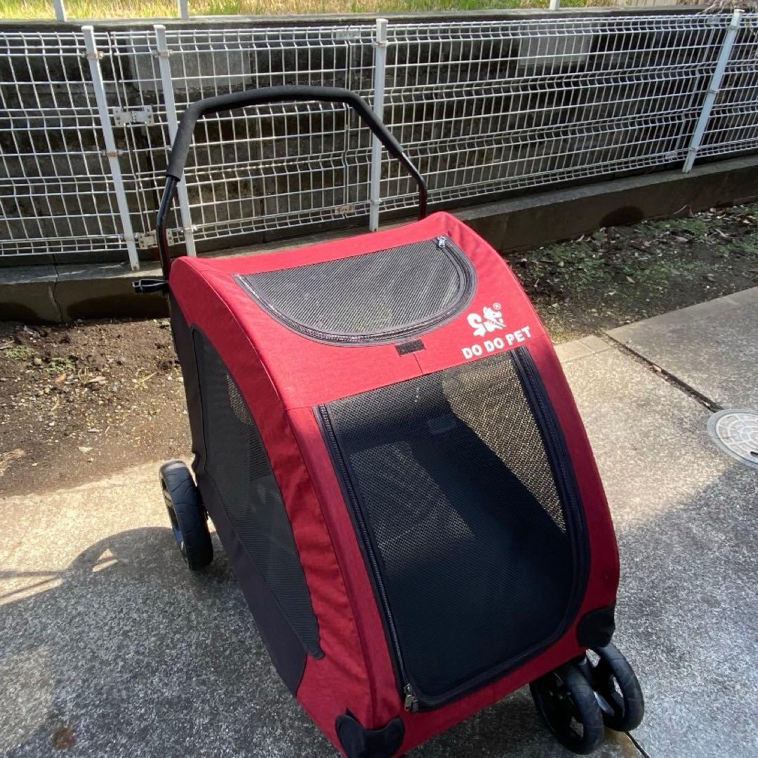◎DO DO PET:犬用カート バギー大型犬、多頭中型犬 四輪 多機能 レッド