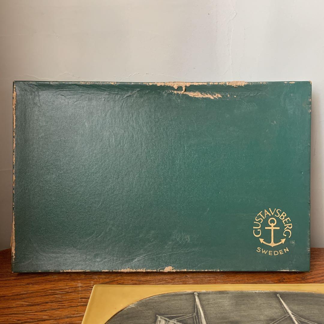 グスタフスベリ　陶板　箱あり　風景　海景　北欧　スウェーデン　船