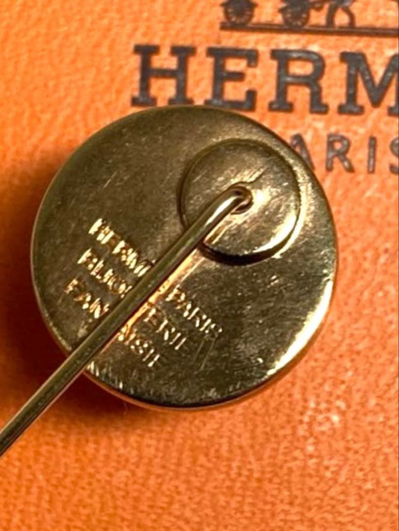 良品　HERMES エルメス　コロゾ　ピンブローチ　ピンバッチ　ゴールド　箱付き