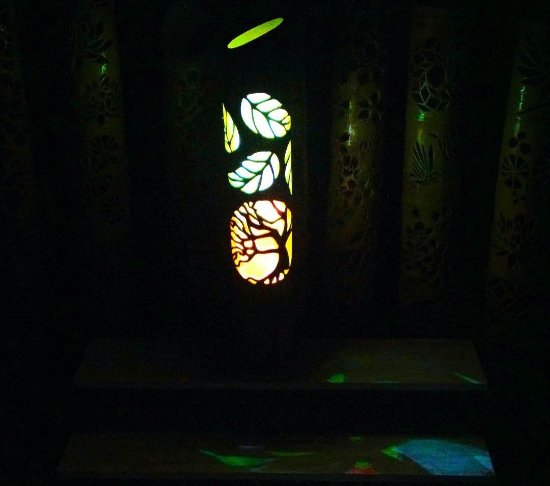 竹ランプ　〜〜変化の木〜〜　その日の気分で２つの美しさが楽しめる