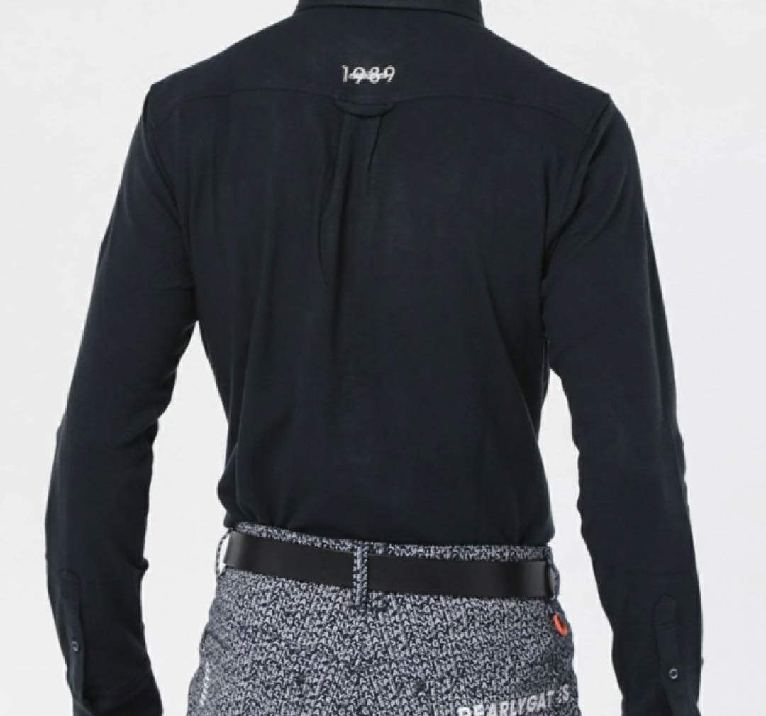 新品 パーリーゲイツ ストレッチカノコスムースピーチ 長袖ポロシャツ(5)L/紺