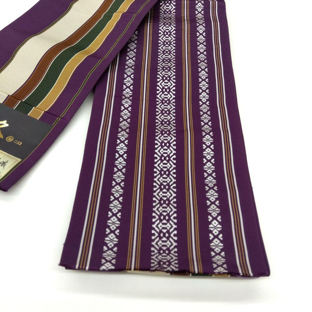 半幅帯 小袋帯 本場築前博多織 縞 25M3a