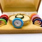 GUCCI バングル時計 カラフルバンド付きチェンジ ベゼル