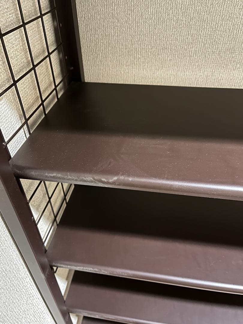 伸縮シューズラック 7段 ブラウン