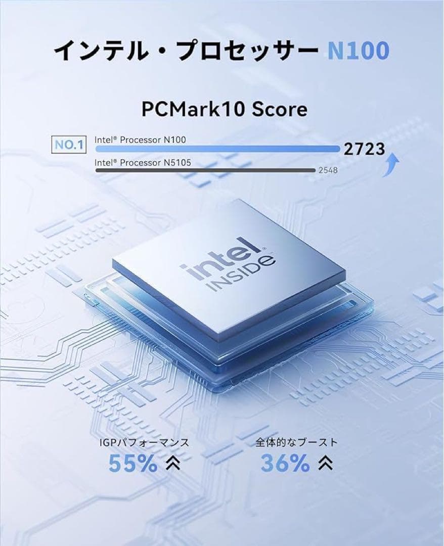 ミニpc n100 最大3.4GHz 4C/4T 12GB 2TB拡大可能