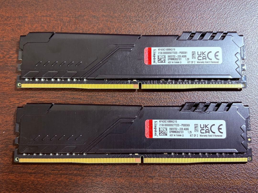 【値下げ中】KINGSTON FURY 16GB(8GB×2) DDR4 メモリ