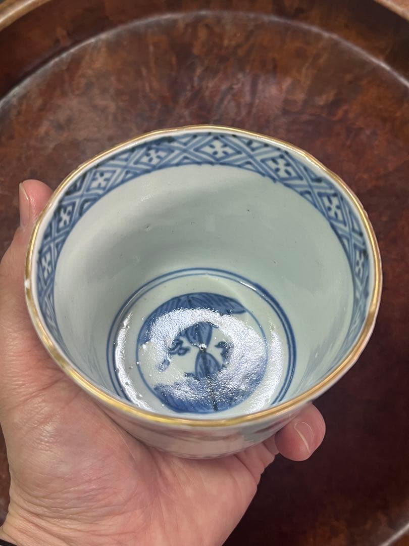 蕎麦猪口　そばちょこ　色絵　大振り　そば猪口　古伊万里　民芸　民藝　くらわんか