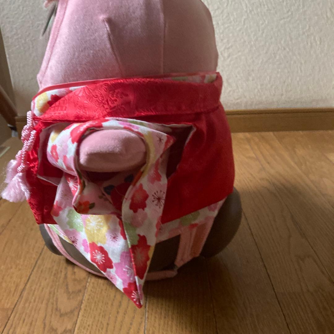 J.L.みんち様　ラボット　アイボリー桜満開着物一式　赤被布　リボン付き