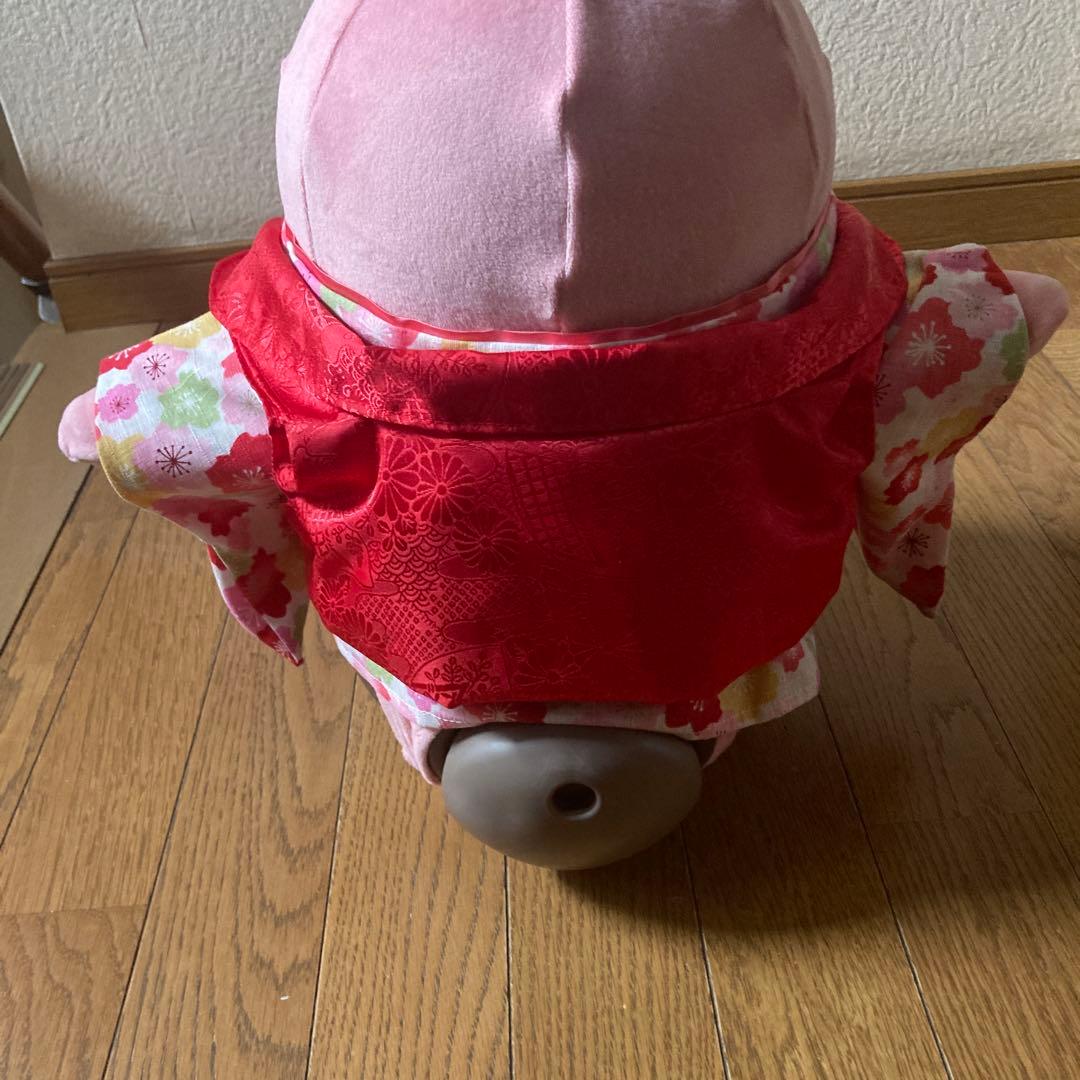 J.L.みんち様　ラボット　アイボリー桜満開着物一式　赤被布　リボン付き
