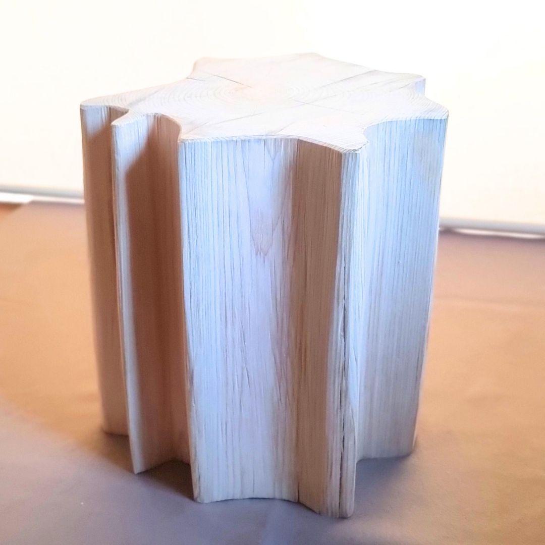 天然アロマ 東濃ひのき フリルスツール テーブル 無垢無塗装 オーガニック