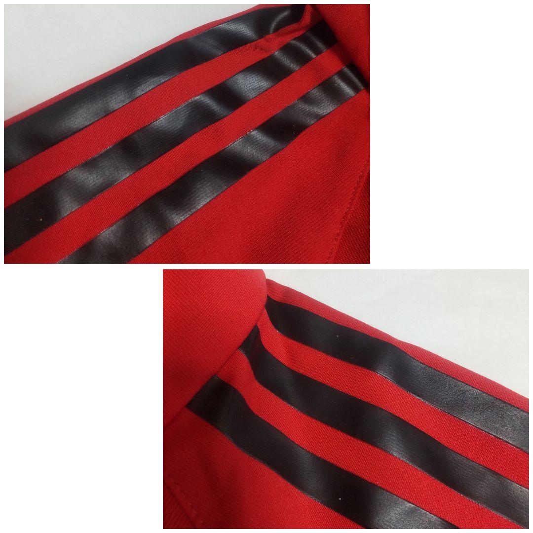 00s　アディダス　ACミラン　トレーニングウェア　ハーフジップ　赤　黒　O