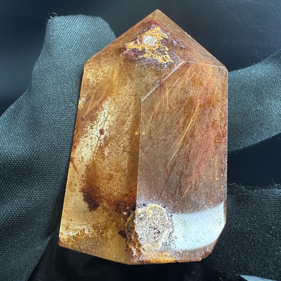 【金運up❗️】レア♡とても可愛い❤️ガーデンルチルクォーツ六角柱庭園水晶A1340