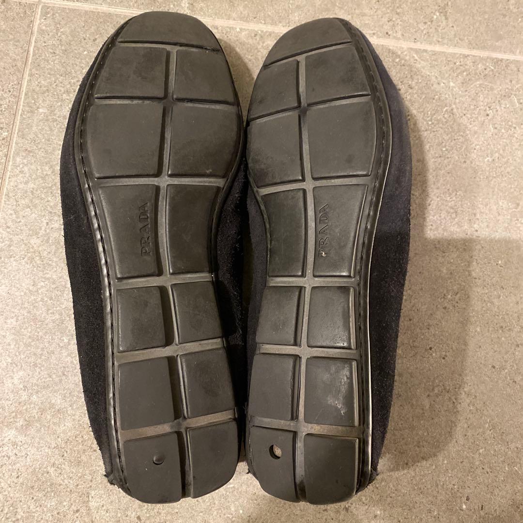 PRADA ブラック スエード モカシン