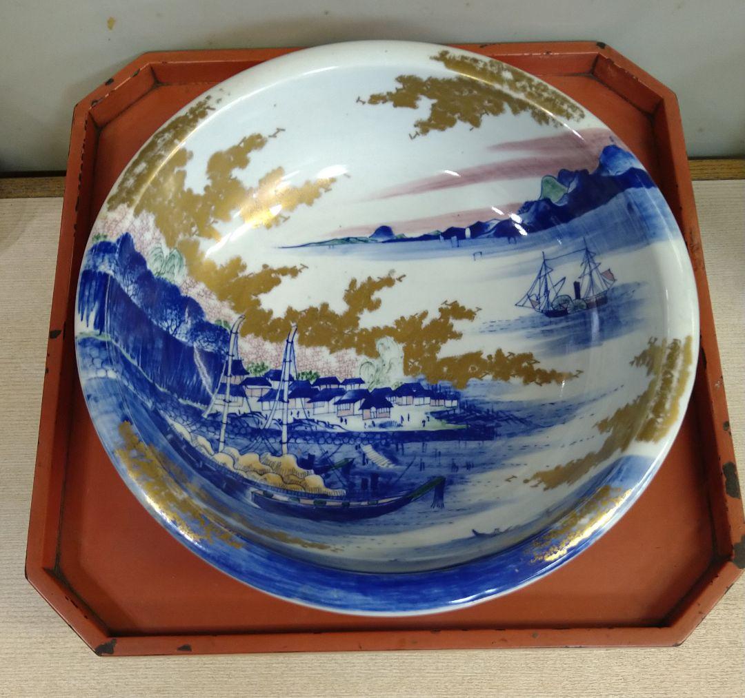 伊万里肥碟山開花外輪船大鉢R21