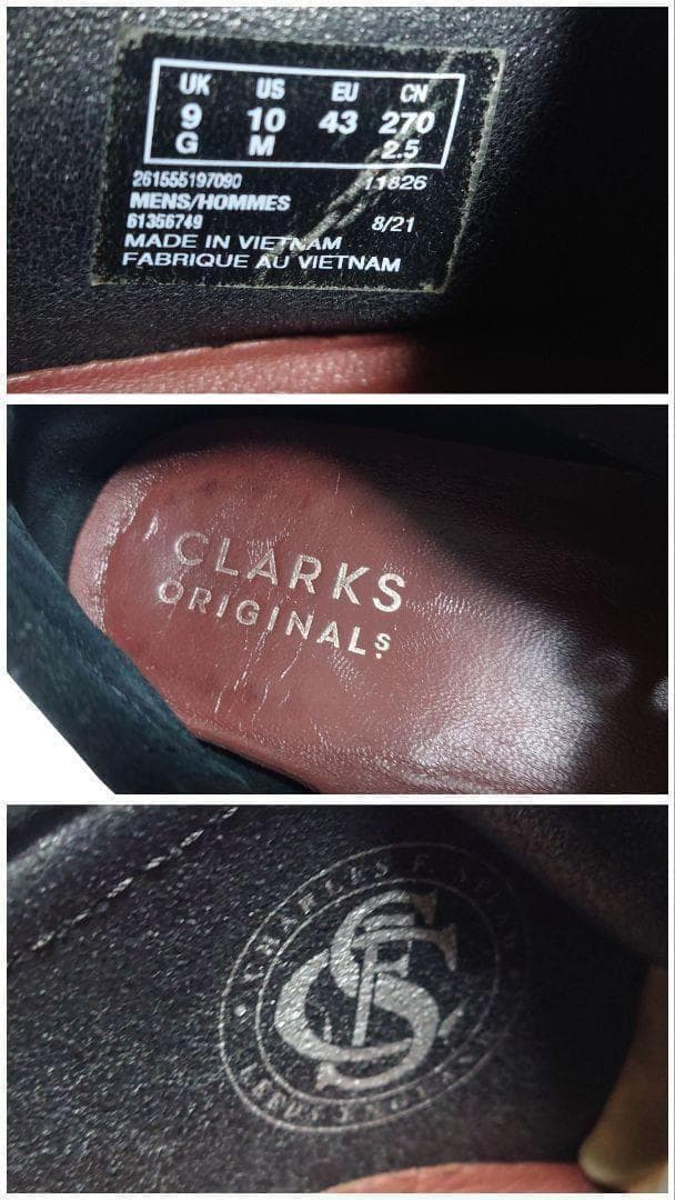Clarks クラークス ワラビー 黒 スエード モカシン UK9 27cm