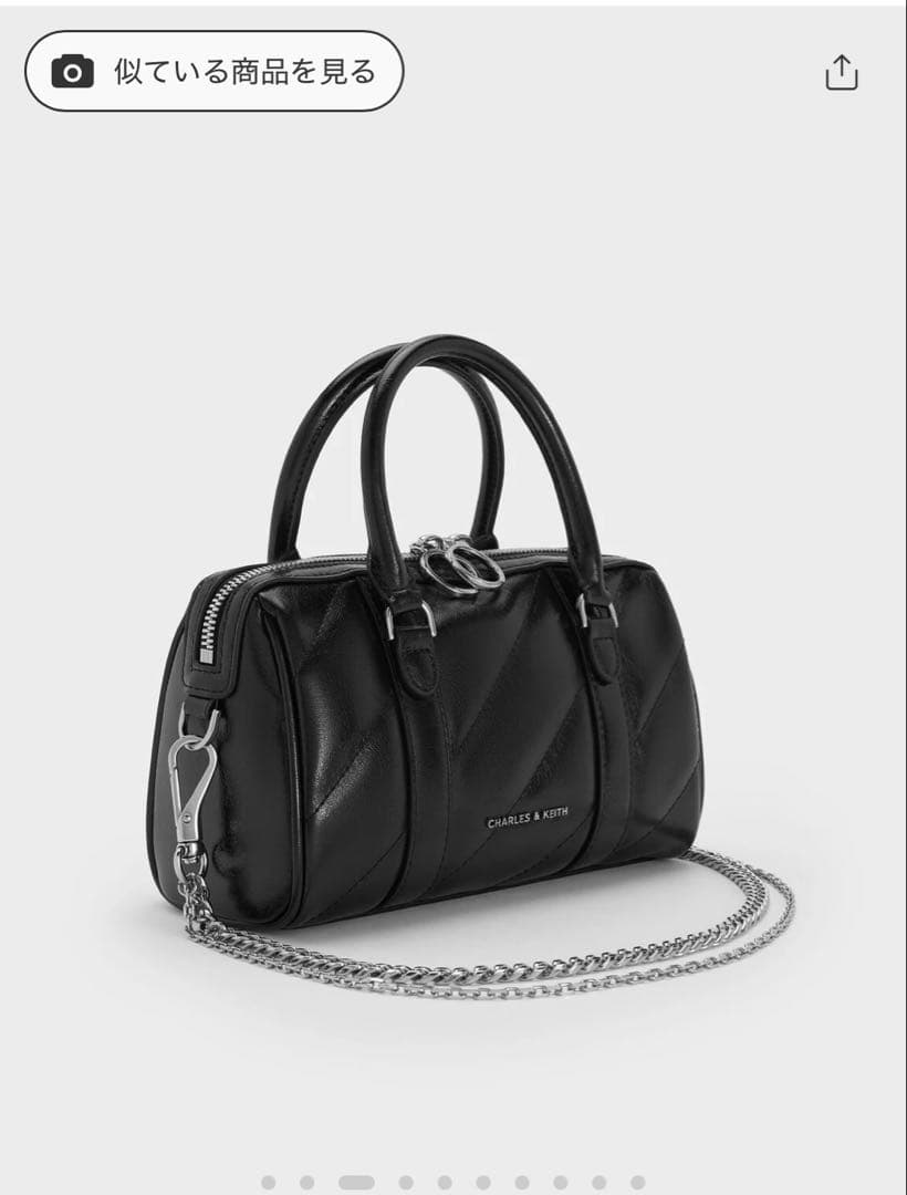 CHARLES & KEITH ブラックショルダーバッグ チャールズアンドキース