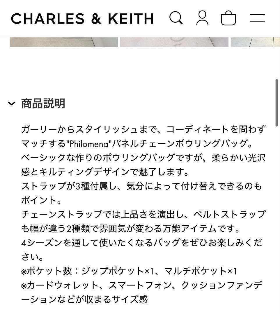 CHARLES & KEITH ブラックショルダーバッグ チャールズアンドキース