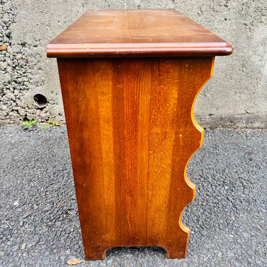 80's オールドカリモク karimoku コロニアル木製ラック 棚 古道具