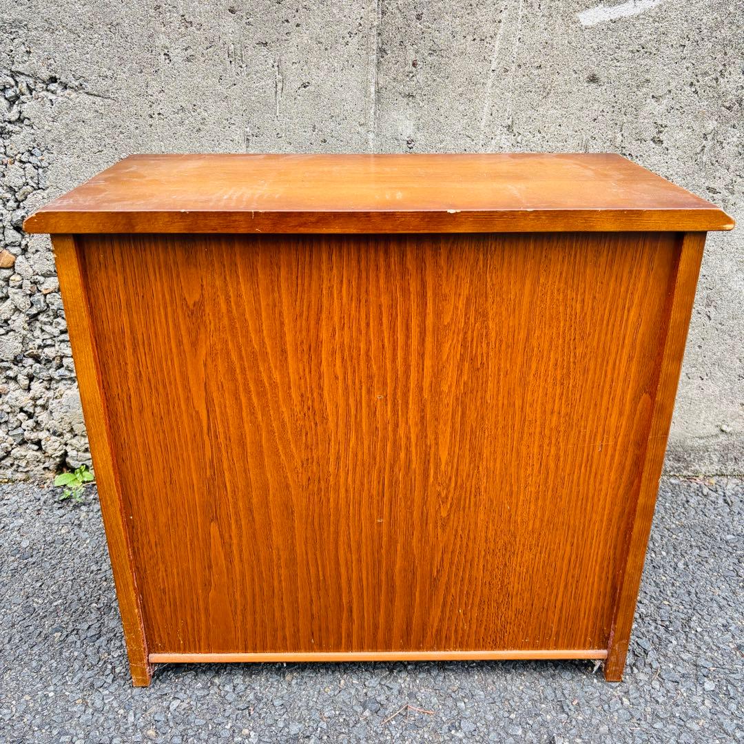 80's オールドカリモク karimoku コロニアル木製ラック 棚 古道具