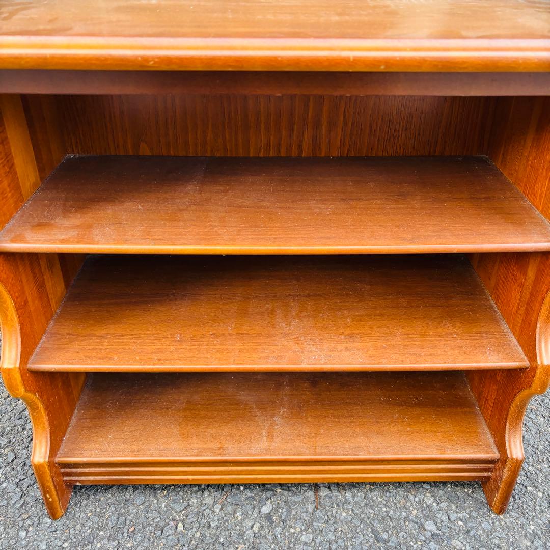 80's オールドカリモク karimoku コロニアル木製ラック 棚 古道具