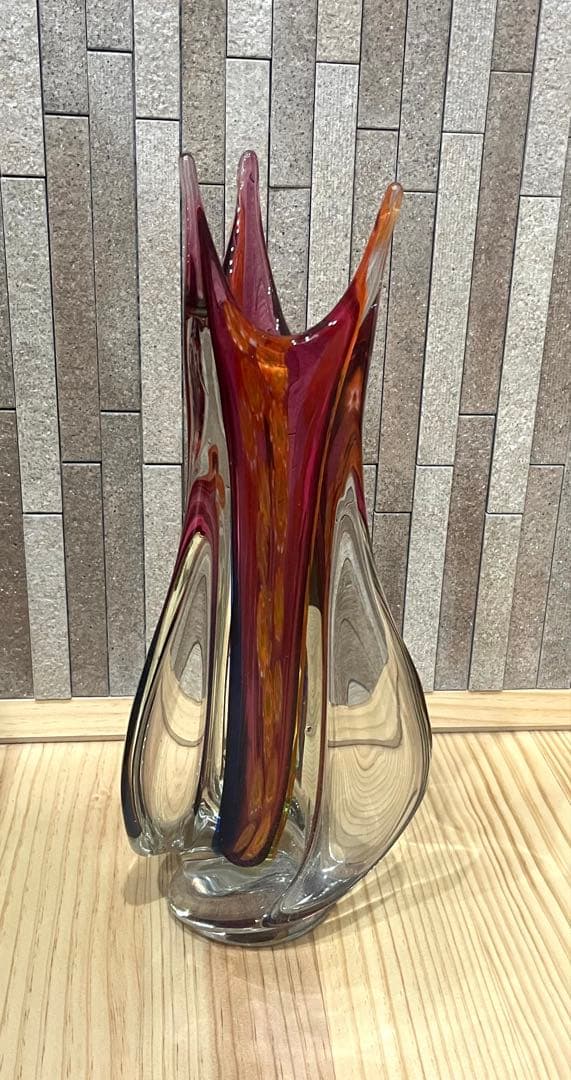 流線型　ガラス花瓶