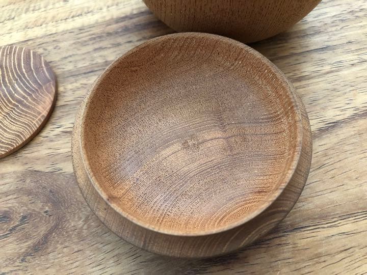 茶筒　茶道具　天然木　義雄作