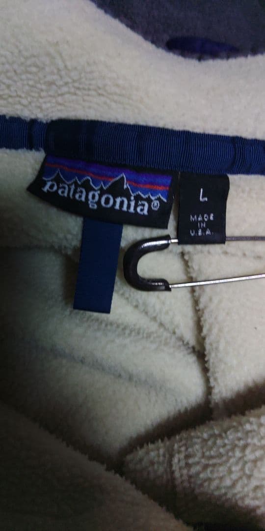 渋*男様 90sUSA製 Patagonia スナップT シンチラ L クリーム