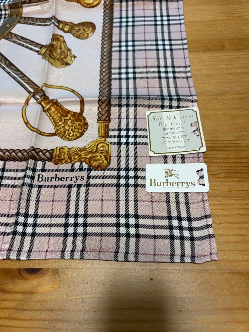 H*守様 シルク&コットンBurberry チェック柄ハンカチ 3点セット