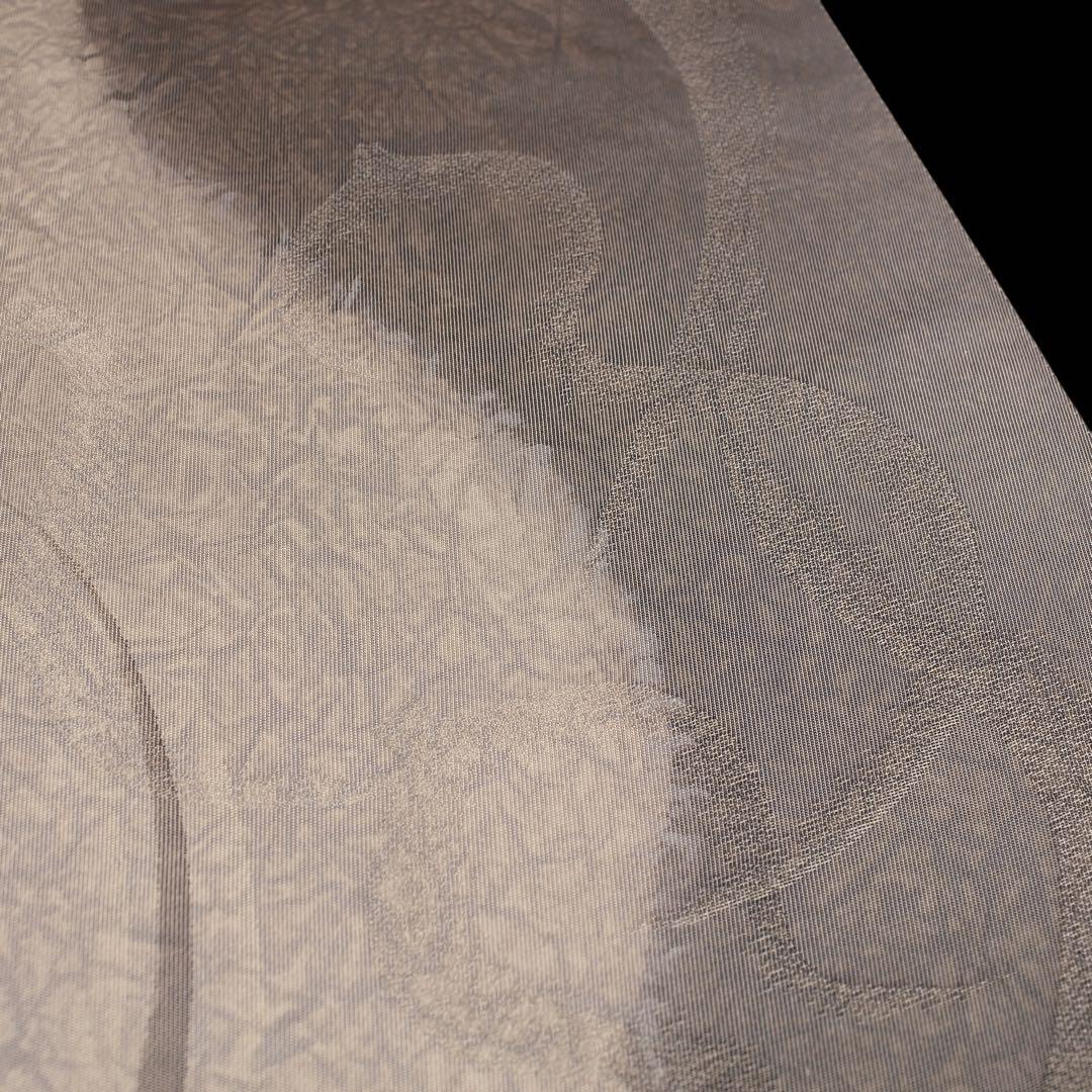 未使用　美品　変わり立涌に瓢箪模様織り出し袋帯　洒落袋帯　ベージュ系　d71