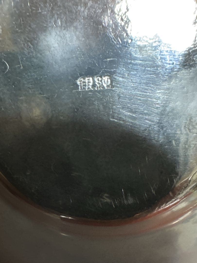 純銀 槌目 小判型 茶托 5枚 桐箱付 約290g 茶道具 煎茶