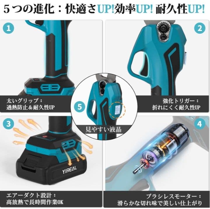 電動 剪定バサミ 18V切断径32mm コードレス充電式 マキタ18V互換